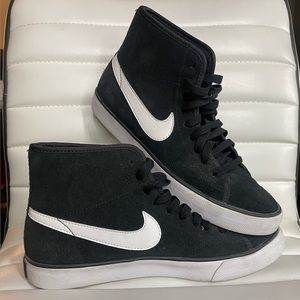 Nike primo court mid suede premium shoes black and white Women’s 8